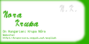 nora krupa business card